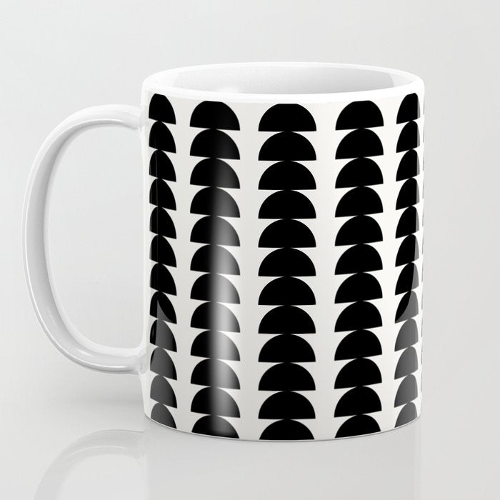 Maude Pattern - Black and White Coffee Mug Gallery Image 3