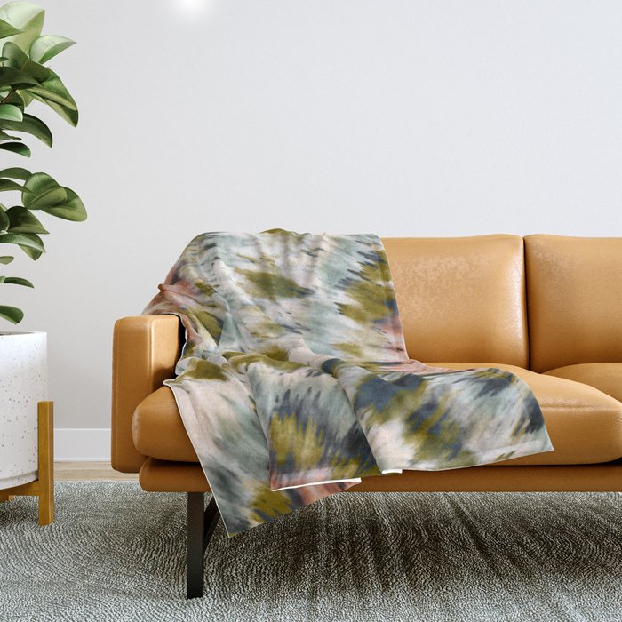 Mosaic tie dye 45B Throw Blanket Gallery Image 1