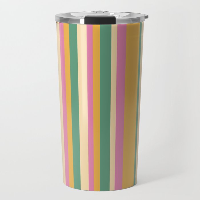 Classic Stripes XIX - Boho Vintage Travel Mug Gallery Image 1