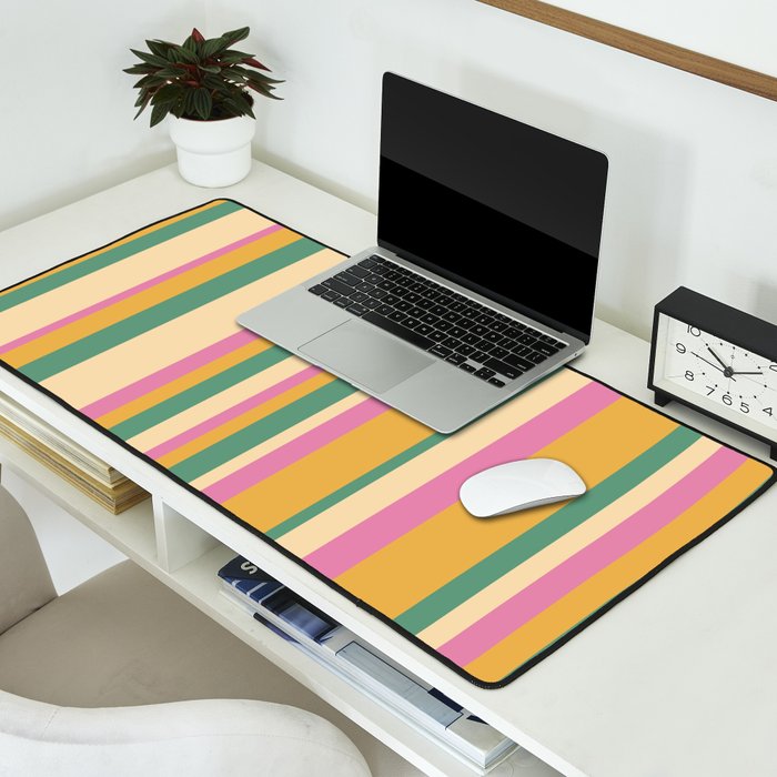 Classic Stripes XIX - Boho Vintage Desk Mat Gallery Image 2