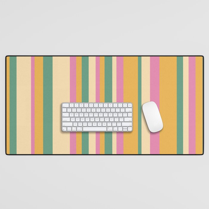 Classic Stripes XIX - Boho Vintage Desk Mat Gallery Image 1