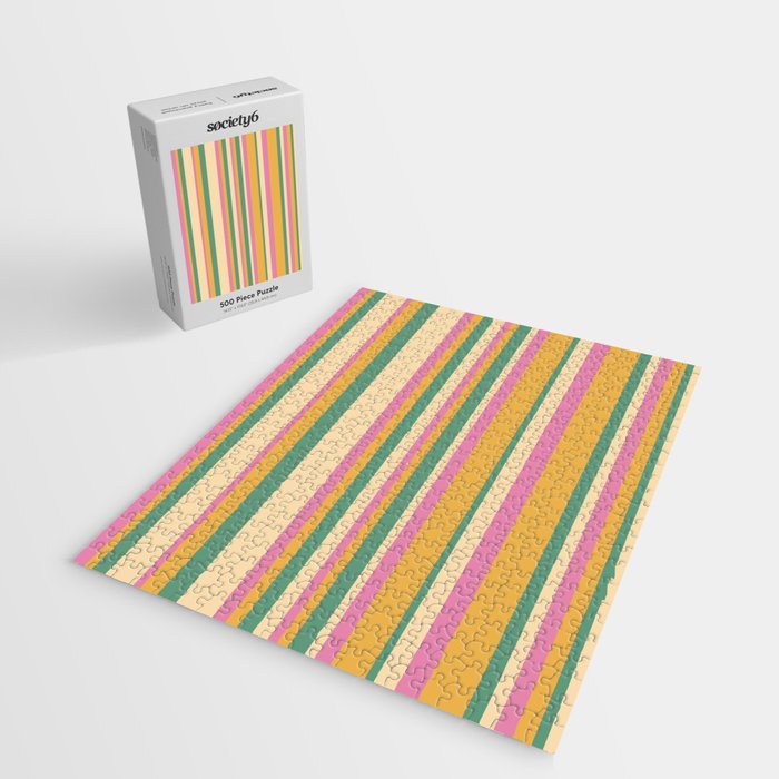 Classic Stripes XIX - Boho Vintage Jigsaw Puzzle Gallery Image 2