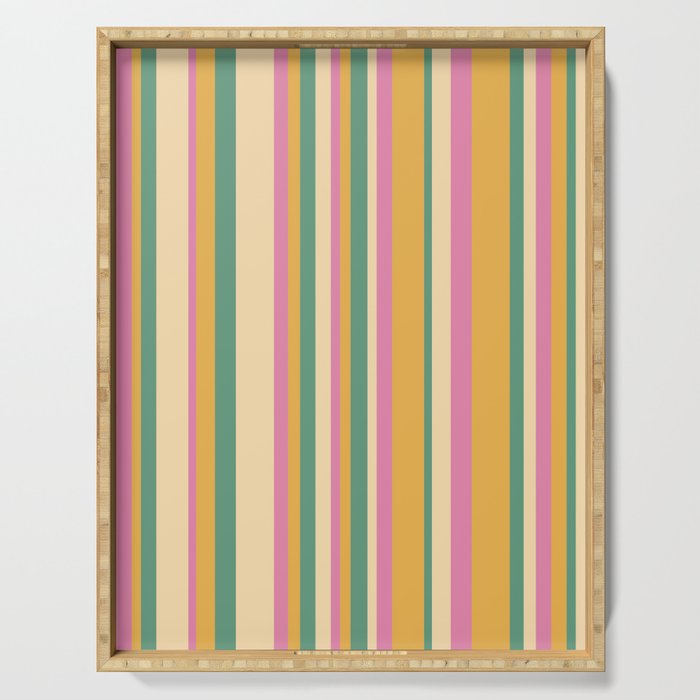 Classic Stripes XIX - Boho Vintage Serving Tray Gallery Image 1