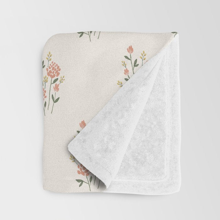 Wildflowers - Blush Throw Blanket Gallery Image 3