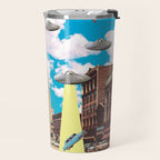 She's arrived (Giant woman & UFO) Travel Mug Gallery Image 2