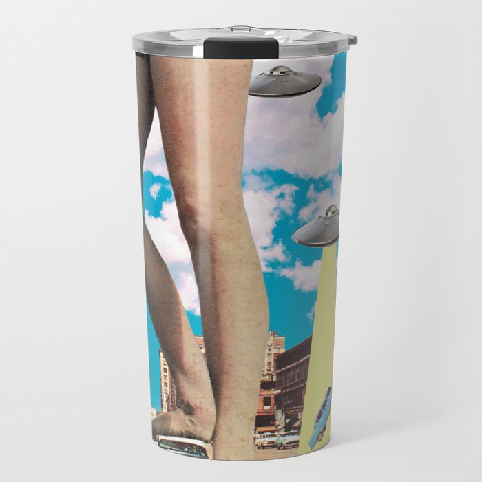 She's arrived (Giant woman & UFO) Travel Mug Gallery Image 1
