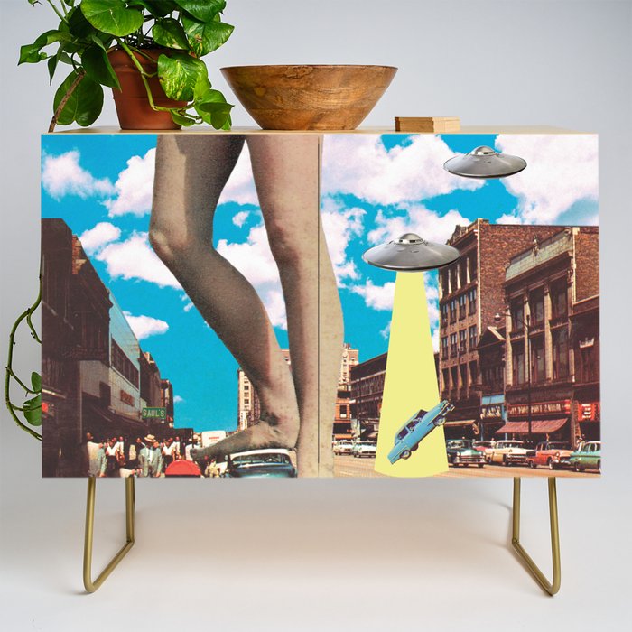 She's arrived (Giant woman & UFO) Credenza Gallery Image 1