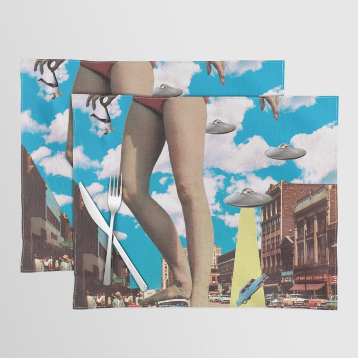 She's arrived (Giant woman & UFO) Placemat Gallery Image 1