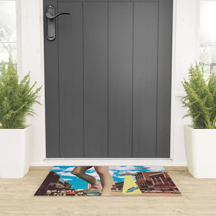 She's arrived (Giant woman & UFO) Welcome Mat Gallery Image 3