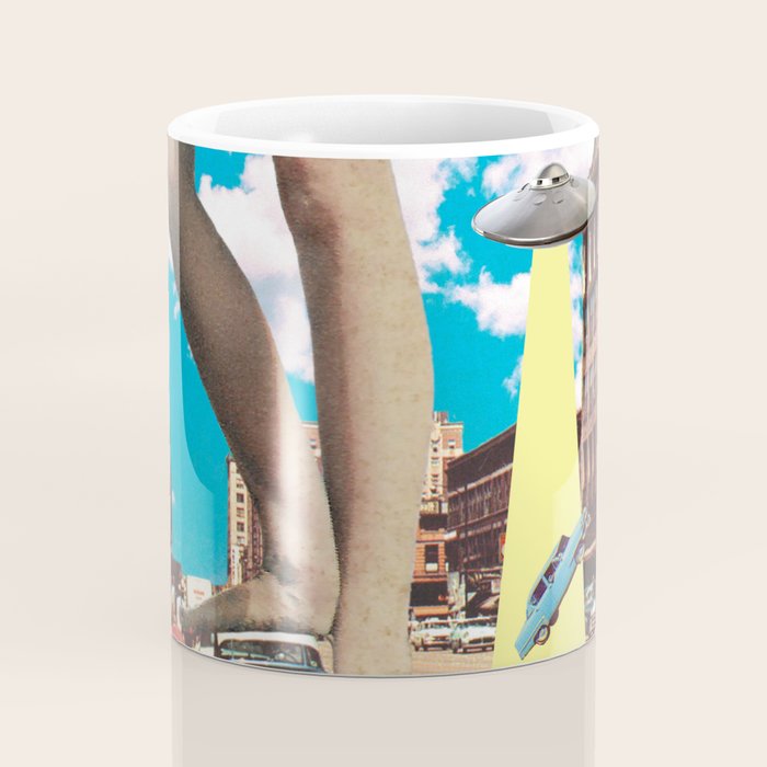 She's arrived (Giant woman & UFO) Coffee Mug Gallery Image 4