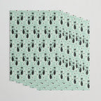 Mid Century Meow Retro Atomic Cats Mint Wrapping Paper Gallery Image 3