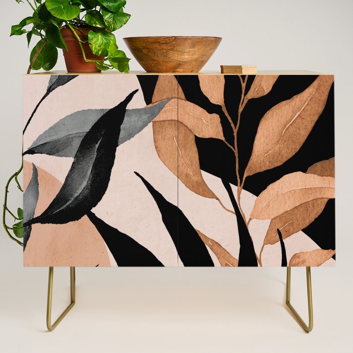 Abstract Art Tropical Leaves 115 Credenza Gallery Image 1