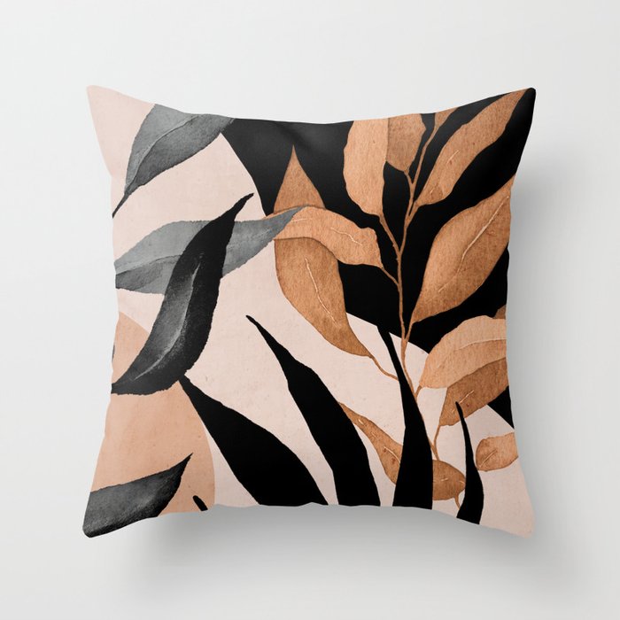 Abstract Art Tropical Leaves 115 Throw Pillow Gallery Image 6