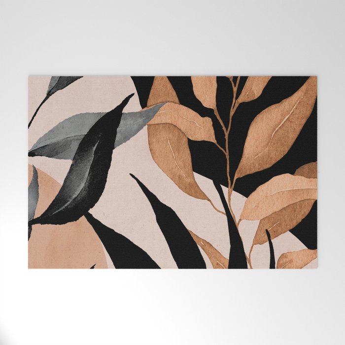 Abstract Art Tropical Leaves 115 Welcome Mat Gallery Image 1