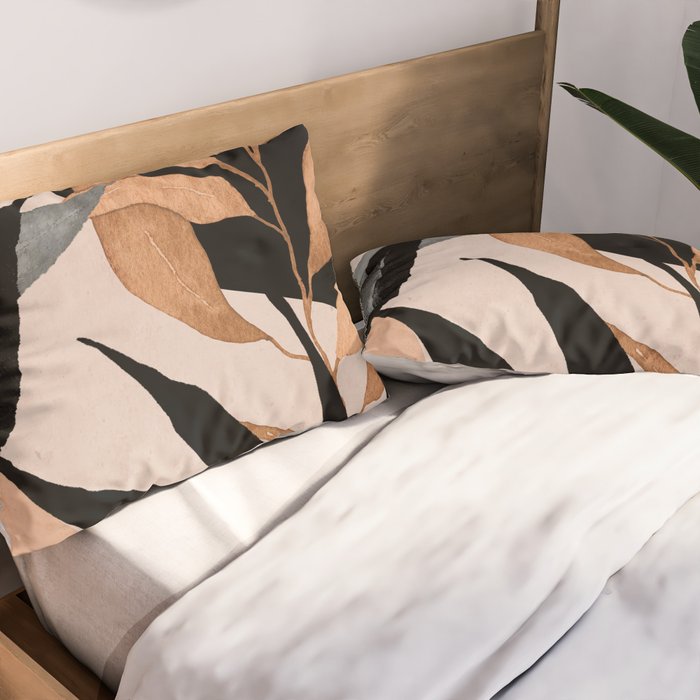 Abstract Art Tropical Leaves 115 Pillow Sham Gallery Image 2