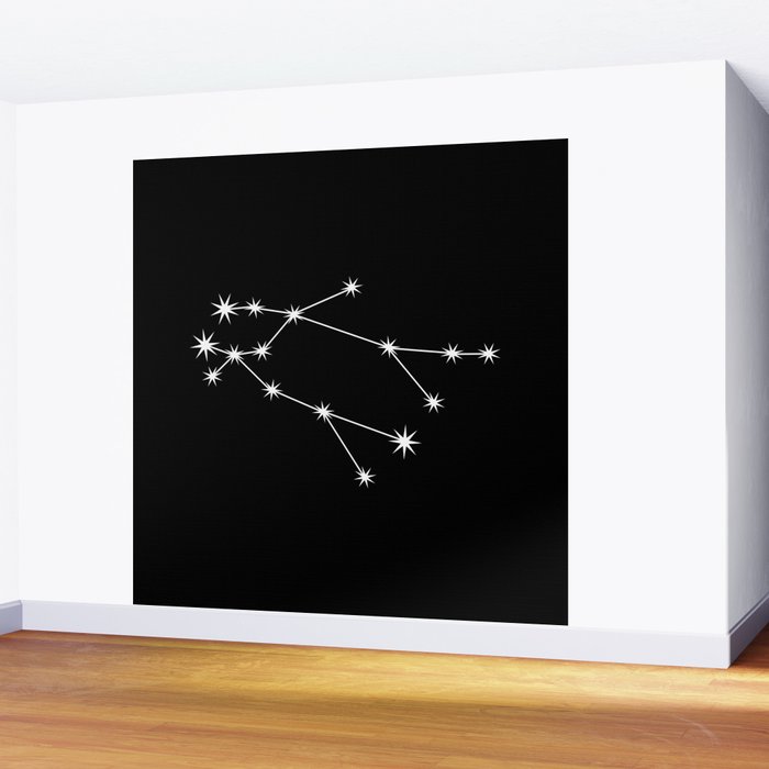 Gemini Zodiac Star Constellation Line Art Black Wall Mural Gallery Image 2