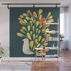 Watercolor Peacock Wall Mural Gallery Image 1