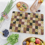 Retro Flowers Check Pattern III Cutting Board Gallery Image 2