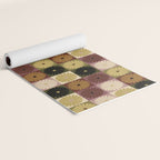 Retro Flowers Check Pattern III Yoga Mat Gallery Image 2