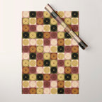 Retro Flowers Check Pattern III Wrapping Paper Gallery Image 1