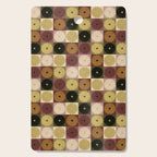 Retro Flowers Check Pattern III Cutting Board Gallery Image 1