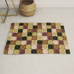 Retro Flowers Check Pattern III Rug Gallery Image 1