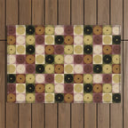 Retro Flowers Check Pattern III Outdoor Rug Gallery Image 1