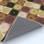 Retro Flowers Check Pattern III Rug Gallery Image 4