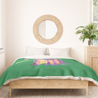 Aries Dessert in Kelly Green & Pink Duvet Cover Gallery Image 3