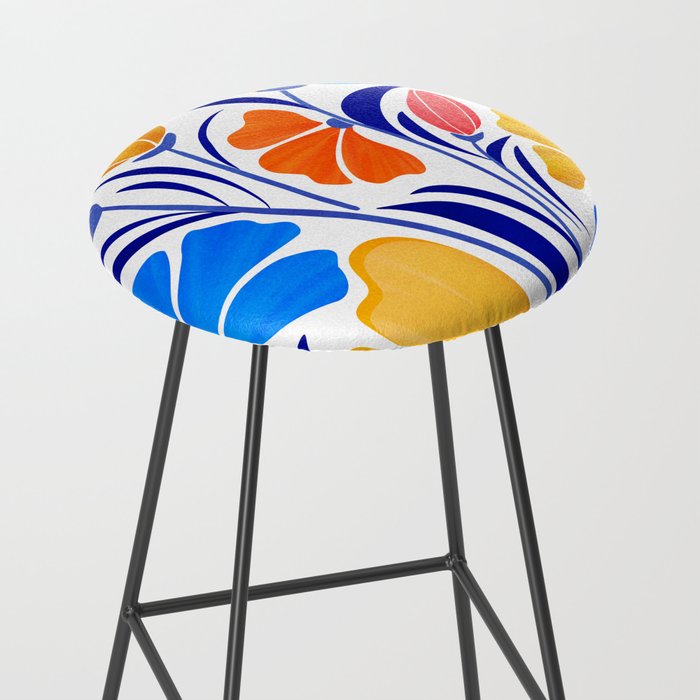 Modern Garden Party Floral Illustration Stool Gallery Image 2