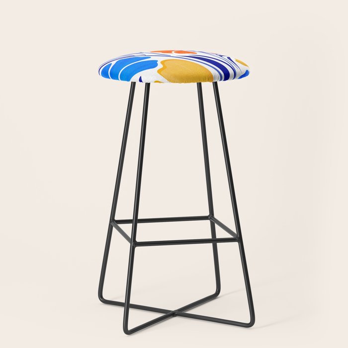 Modern Garden Party Floral Illustration Stool Gallery Image 1