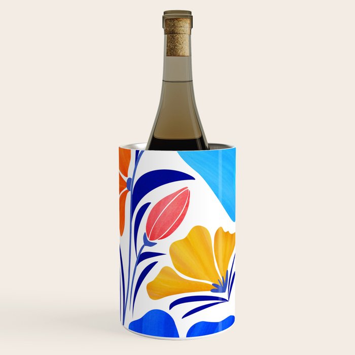 Modern Garden Party Floral Illustration Wine Chiller Gallery Image 3