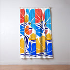 Modern Garden Party Floral Illustration Window Curtain Gallery Image 3
