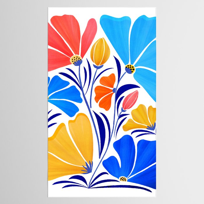 Modern Garden Party Floral Illustration Tablecloth Gallery Image 2
