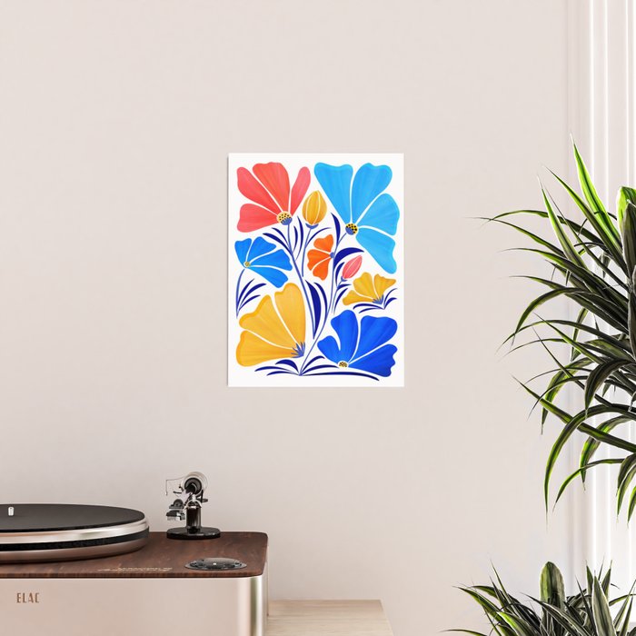 Modern Garden Party Floral Illustration Poster Gallery Image 2