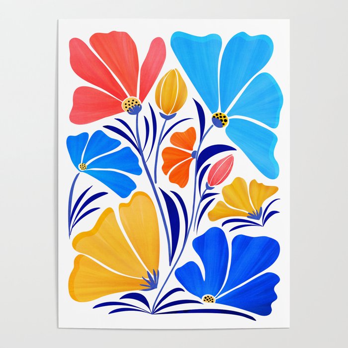 Modern Garden Party Floral Illustration Poster Gallery Image 1