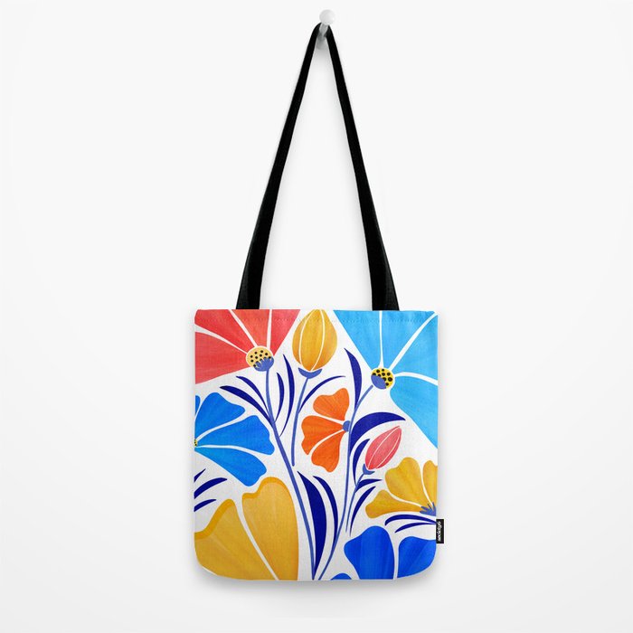Modern Garden Party Floral Illustration Tote Bag Gallery Image 2