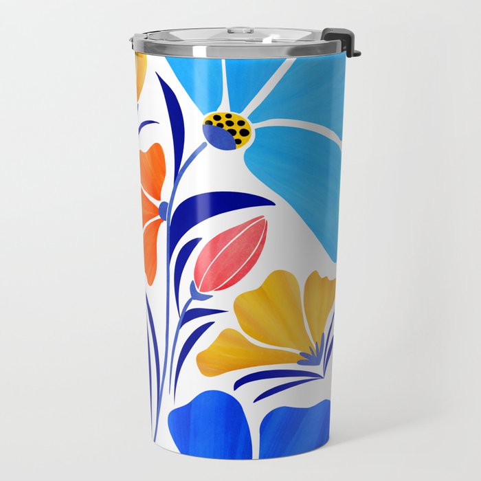 Modern Garden Party Floral Illustration Travel Mug Gallery Image 2