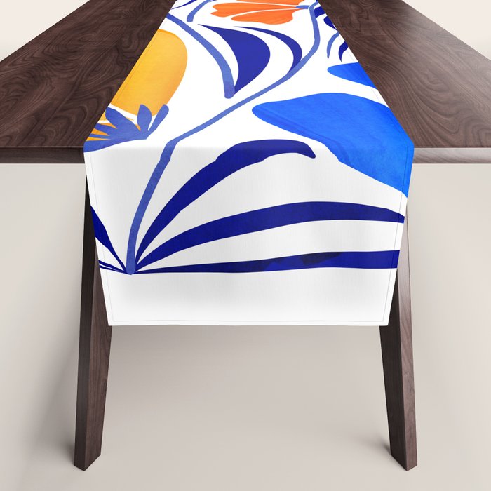 Modern Garden Party Floral Illustration Table Runner Gallery Image 1
