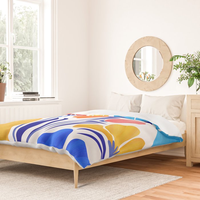 Modern Garden Party Floral Illustration Duvet Cover Gallery Image 2
