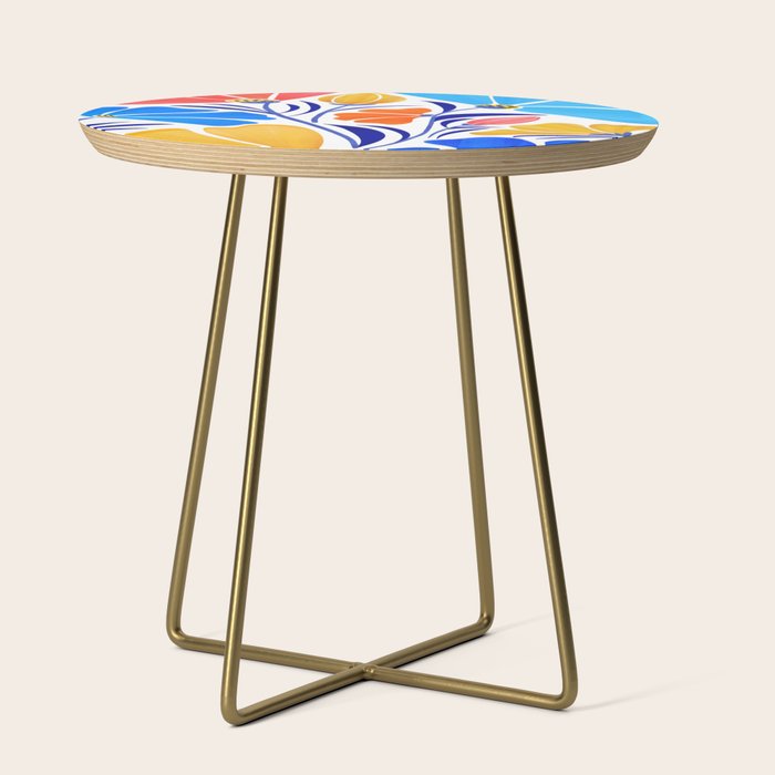 Modern Garden Party Floral Illustration Side Table Gallery Image 1