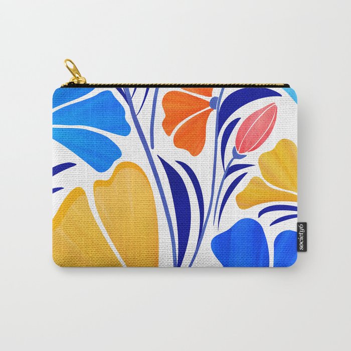 Modern Garden Party Floral Illustration Carry All Pouch Gallery Image 1