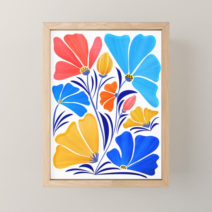 Modern Garden Party Floral Illustration Mini Art Print Gallery Image 1
