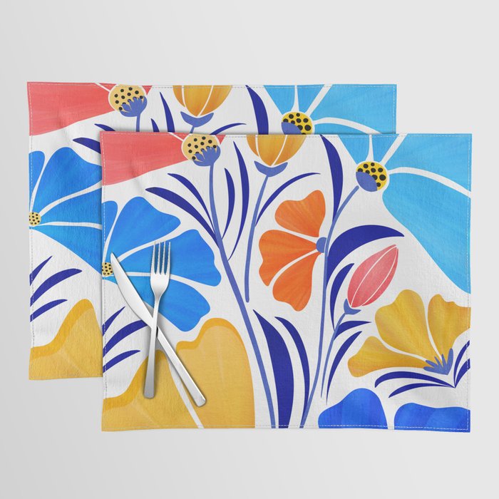 Modern Garden Party Floral Illustration Placemat Gallery Image 1