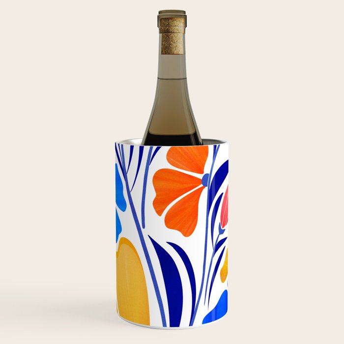 Modern Garden Party Floral Illustration Wine Chiller Gallery Image 1