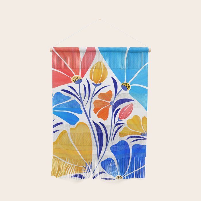 Modern Garden Party Floral Illustration Wall Hanging Gallery Image 1