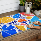 Modern Garden Party Floral Illustration Outdoor Rug Gallery Image 2