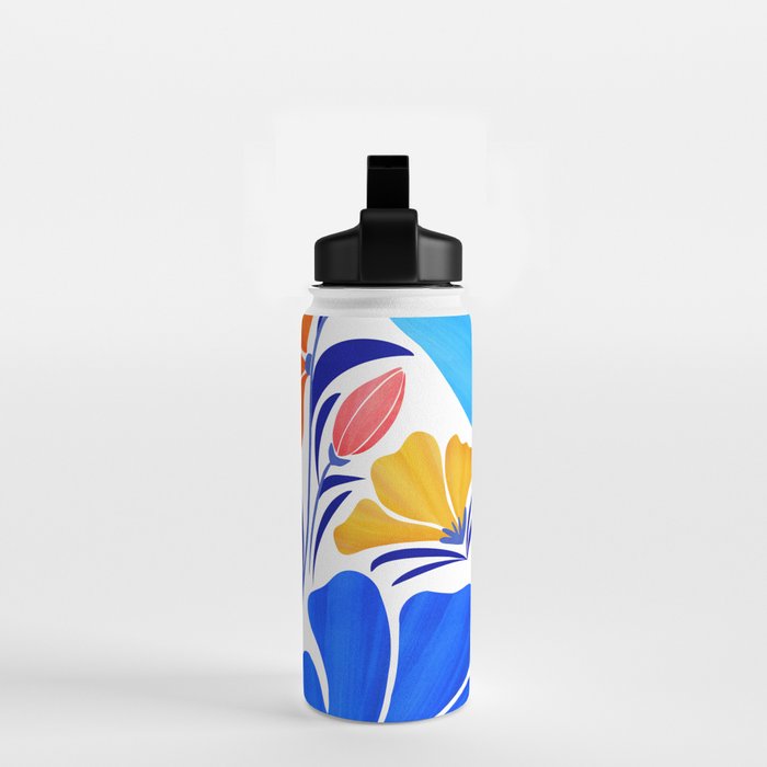 Modern Garden Party Floral Illustration Water Bottle Gallery Image 2