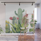 Cactus Watercolor Wall Mural Gallery Image 1