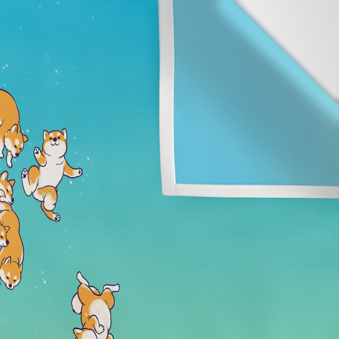 Shiba Inu in Great Wave Wall Tapestry Gallery Image 3